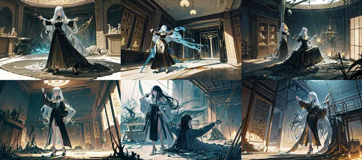(otherworldly, otherworldly atmosphere, otherworldly appearance), highly insanely detailed, masterpiece, top quality, best quality, highres, 4k, 8k, RAW photo, ((ancient egyptian theme:1.2)), 
(mystical theme), mystical gatmosphere, arcane sanctuaries, otherwordly aura, 
(long_hair, long hair, random colors hair, glowing hair, hair over one eye, long messy hair), 
(eyelashes, eyeliner, eyeshadow, eyelashes, long eyelashes), 
collar, earrings, jewelry, necklace, armlet, 
tentacle, (underwater), nsfw, 
Homestay, Resort, Guest House, 
building, structure, still life, swirling energy, 
action pose, 
drunk, closed eyes, 
abandoned building, shopping mall, overgrown with vegetation, [volumetric fog], cinematic lighting, colorful, 
1girl, kyudo, bow \(weapon\), arrow \(projectile\), drawing bow, outstretched arm, beach, high heels, 
<lora:kyudo-000012:0.7>, (fantasy world)
