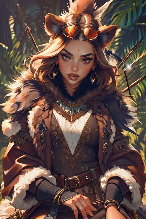 DEN_anette_steamgirl,
(prehistoric warrior woman hunting in a chaotic jungle with spears and arrows, (fur clothing:1.2), fur, warrior, prehistoric, cave person, (wearing fur clothes:1.2), (wearing animal skins:1.2), fur, animal skins:1.2),
bokeh, f1.4, 40mm, photorealistic, raw, 8k, textured skin, skin pores, intricate details <lora:epi_noiseoffset2:1>, epiCRealism <lora:ClothingAdjuster3:-1>