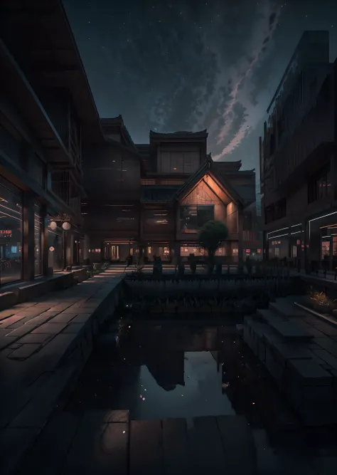Architecture,Ancient Chinese architecture,Modern commercial street,Night scene,Neon light,Light band,Milky way,High reflection,Glass,Prosperous,lantern,Chinese eaves,Mortise and tenon structure,<lora:å
æè½-å 大_乡建ç³å¤´å¢_2.0:0.5>,<lora:æ°ç§å¹»Neo Sci-Fi_v1.0:0.6>,, masterpiece,best quality,highly detailed,Amazing,finely detail,extremely detailed CG unity 8k wallpaper,score:>=60,, incredibly absurdres,wallpaper,realistic,real,photo,landscape,foreshortening,