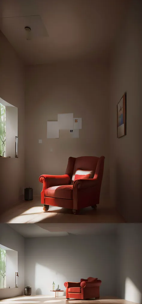 <lora:Mr_MC_indoorV1:0.9>,Red chair, finely detailed,ue 5, a computer rendering, octane render, (8k, RAW photo, best quality, masterpiece),(realistic, photo-realistic:1.37), ultra high res, ultra-detailed, (RAW photo, best quality), (realistic, photo fidelity: 1)