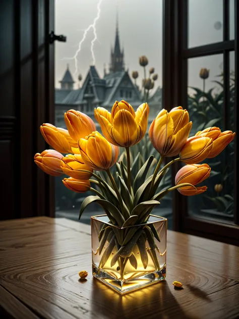 (((videogame_style))), lineart:1.2, (sharp focus:1.2), lineart, flat color, monochrome, greyscale, ((1 yellow tulip)), (moody lightning:1.2), soft grey light, depth of field, bokeh, 4k, HDR,, beautiful yellow tulip Illuminated by the ethereal glow of studio lightning, the light is reflecting shadows on the yellow tulip patels, the light reflection sparcles around it, the harmonic play of light and shadow underlines the natural beauty of the yellow tulip,, (the petals are velvety and silky curved:1.2), (high contrast to catch the play of light and shadows),, one yellow tulip:(For the viewer, the flower appears alive, as if a glimpse of her inner sparkle is possible),,simple light grey background, by night, peacful and grateful atmosphere, painted hearts, magical atmosphere, <lora:ral-frctlgmtry-sd15:0.5> ral-frctlgmtry, (flying pink dahlia inside a transparent crystal cube) on a dessert table in front of a bright window, the moonlight casts a beam of light onto the flower and seems to melt your ice cube in which the flower is located, water mist emanates from the cube, award winning art <lora:more_details:0.8> <lora:dAIversity-LoRAtest-Photoreal-SD15-01:0.7>,, deserted space, landscape, detail colour is yellow