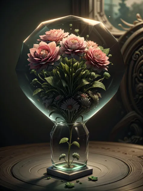(((videogame_style))), lineart:1.2, (sharp focus:1.2), lineart, flat color, monochrome, greyscale, ((1 green four-leaf clover)), (moody lightning:1.2), soft grey light, depth of field, bokeh, 4k, HDR,, beautiful green four-leaf clovers Illuminated by the ethereal glow of studio lightning, the light is reflecting shadows on the green four-leaf clovers patels, the light reflection sparcles around it, the harmonic play of light and shadow underlines the natural beauty of the green four-leaf clovers,, (the petals are velvety and silky curved:1.2), (high contrast to catch the play of light and shadows),, one green four-leaf clover:(For the viewer, the flower appears alive, as if a glimpse of her inner sparkle is possible),,simple light grey background, by night, peacful and grateful atmosphere, painted hearts, magical atmosphere, <lora:ral-frctlgmtry-sd15:0.9> ral-frctlgmtry, (flying pink dahlia inside a transparent crystal cube) on a dessert table in front of a bright window, the moonlight casts a beam of light onto the flower and seems to melt your ice cube in which the flower is located, water mist emanates from the cube, award winning art <lora:more_details:0.8> <lora:dAIversity-LoRAtest-Photoreal-SD15-01:0.7>,, deserted space, landscape, detail colour is green