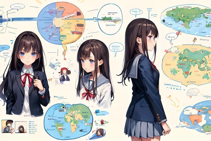 girls, school uniform, girls mind map