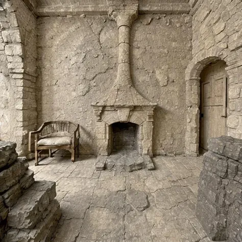 classical roman spa interior view, furniture, sandstone old natural treebark asphalt, still life <lora:entropy-alpha:0.45>