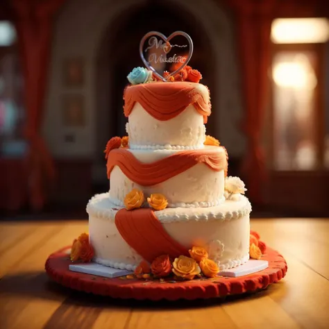 wedding cake, <lora:Felt_Craft:1>,solo,, (masterpiece, best quality, high quality, highres, ultra-detailed),