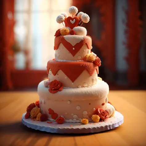 wedding cake, <lora:Felt_Craft:1>,solo,, (masterpiece, best quality, high quality, highres, ultra-detailed),