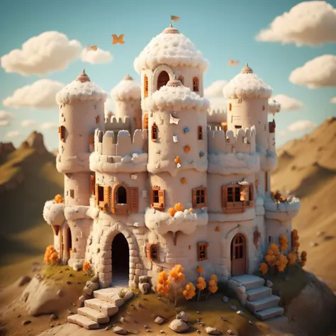 castle, <lora:Felt_Craft:1>,solo,, (masterpiece, best quality, high quality, highres, ultra-detailed),
