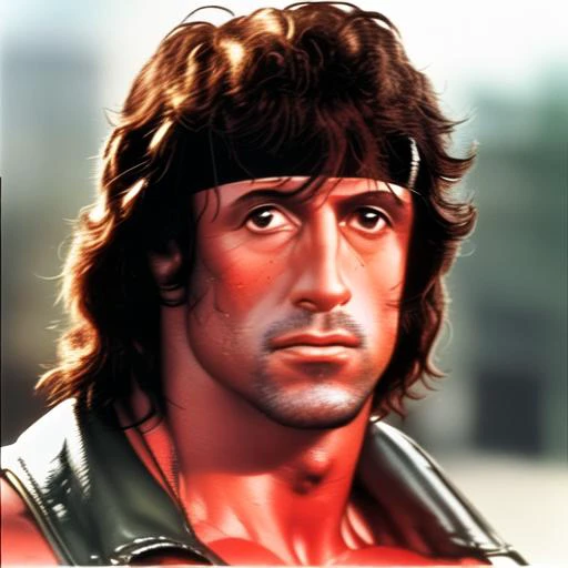 john rambo,looking at viewer,closely face,smlie,street background