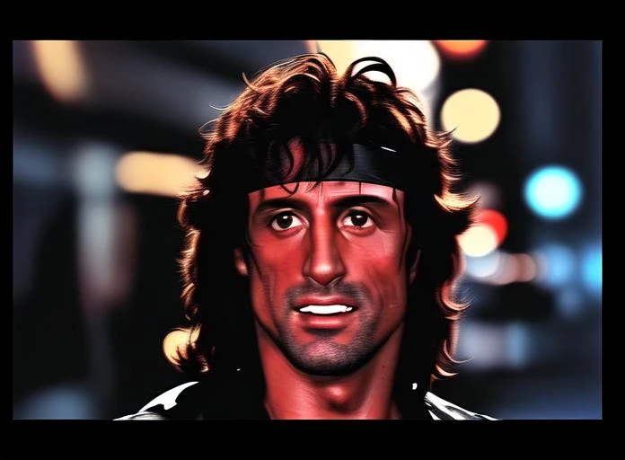 john rambo.looking at viewer,taking a selfie with a cell phone's front camera,smile,street background,night