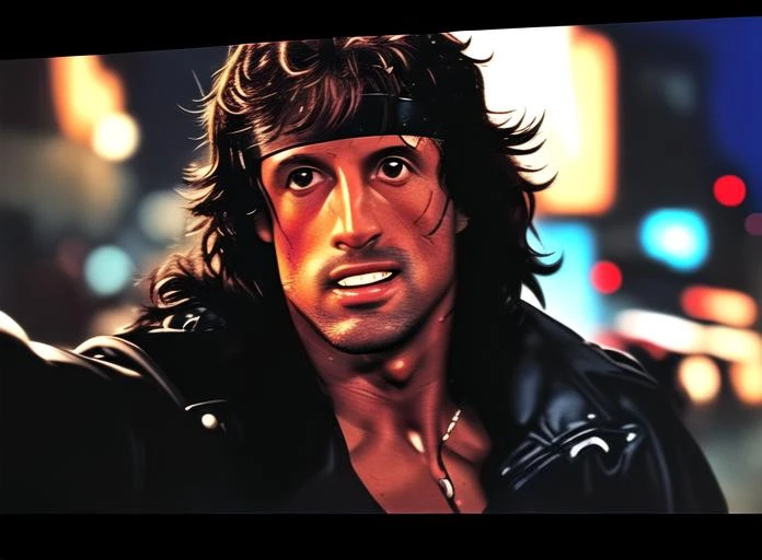 john rambo.looking at viewer,taking a selfie with a cell phone's front camera,smile,street background,night