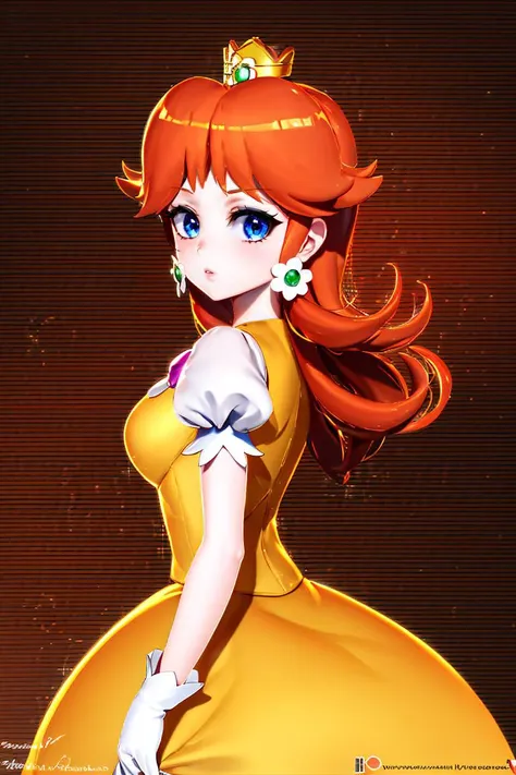 (masterpiece, best quality), 1girl,   <lora:princessdaisy-lora-nochekaiser:1> princess daisy, blue eyes, long hair, orange hair, crown, daisy, dress, flower, gem, gloves, orange dress, puffy short sleeves, puffy sleeves, short sleeves, white gloves,