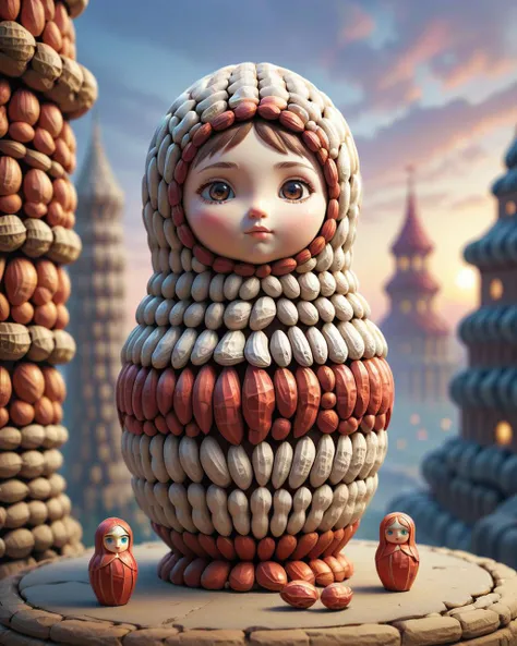 concept art, dungeon, Extreme Soviet (matryoshka doll:1.1) , at Twilight, Sharp and in focus, Magic Realism, F/5, Elegant, <lora:pnts:1> pnts