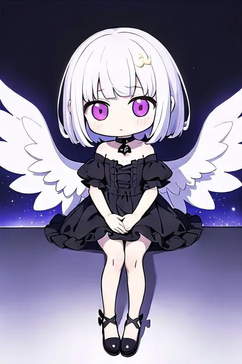 (masterpiece, best_quality, ultra-detailed, immaculate:1.3), epic, illustration, 1girl, (unconventional Yami Kawaii:1.3) cute angel, full body, [:colorful, skimpy costume design,:0.2], official art, caucasian, studio pastel black lighting from below, in a Swiss hallway, bombshell hair, white hair, Side Swept Curls,bob cut, reclining<lyco:EnvyCuteMix09:1>