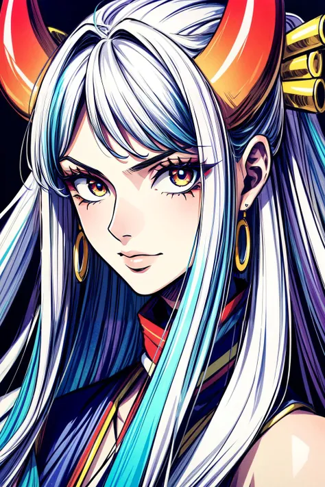 (masterpiece, best quality), intricate details, (Best quality)), ((masterpiece)), fractal art:1.2), 
1girl,  <lora:Yamato:0.8> Yamato,  white hair, horns, 
extreme detailed eyes, colorful, highest detailed, vibrant colors, high contrast,
<lora:add_detail:1>,