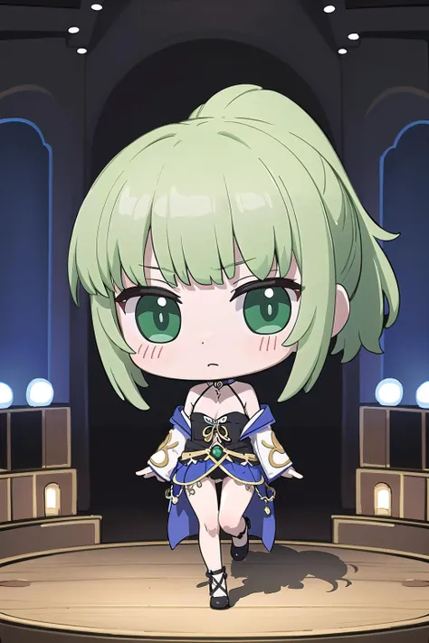 (masterpiece, best_quality, ultra-detailed, immaculate:1.3), epic, illustration, 1girl, (moody Bohemian:1.3) cute catgirl, full body, [:intricate, seductive costume design,:0.2], official art, caucasian, studio matte blue-green lighting , on a  stage, bombshell hair, matte beige hair, ponytail,Blunt Cut, leg lock<lyco:EnvyCuteMix09:1>