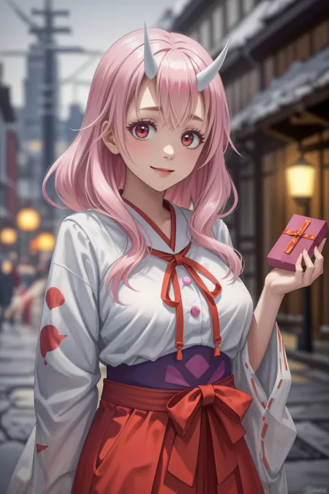 <lora:lcm_lora_sd15:1>,
(masterpiece,best quality,8k,beautiful and aesthetic:1.2),
solid-best-physical-appearance-perfect::2,
cosplay,looking_at_viewer,Smile,
<lora:(ebIubS
YjN)g1h<.shuna_(tensei_shitara_slime_datta_ken):0.8>,
aashuna,(oni horns:1.2),long hair,red ribbon,hair ornament,miko,kimono,sash,long sleeves,ribbon-trimmed sleeves,ribbon trim,hakama skirt,red hakama,tabi,
holding,gift box,(holding gift),incoming gift,upper body,
outdoors,christmas,snowflakes,
<lora:[R]S.LECO-BBbAA_100steps:2>,HUGE BREASTS,