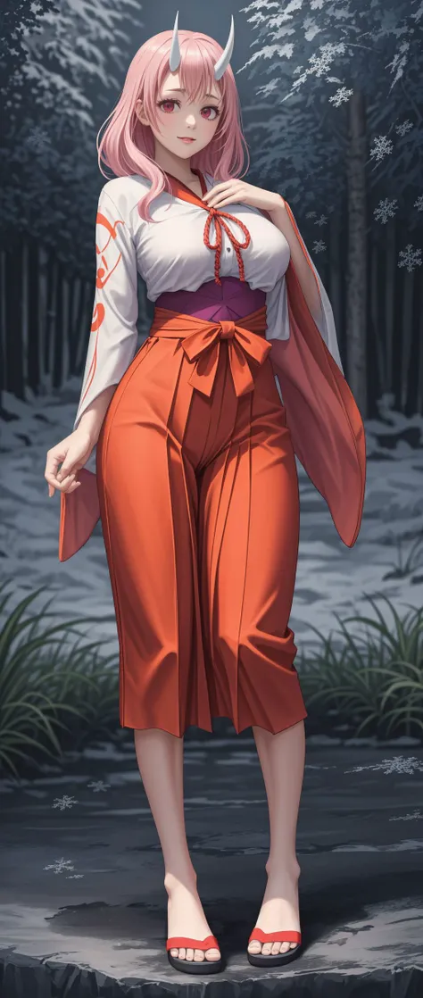 <lora:lcm_lora_sd15:1>,
(masterpiece,best quality,8k,beautiful and aesthetic:1.2),
solid-best-physical-appearance-perfect::2,
cosplay,looking_at_viewer,Smile,
<lora:(ebIubS
YjN)g1h<.shuna_(tensei_shitara_slime_datta_ken):0.8>,
aashuna,(oni horns:1.2),long hair,red ribbon,hair ornament,miko,kimono,sash,long sleeves,ribbon-trimmed sleeves,ribbon trim,hakama skirt,red hakama,tabi,
standing,full body,
outdoors,christmas,snowflakes,
<lora:[R]S.LECO-BBbAA_100steps:2>,HUGE BREASTS,