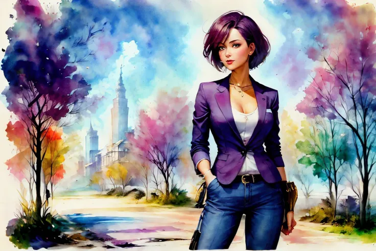 EdobAquarel woman in the city street full body shot (((masterpiece))) <lora:EdobAquarel_v1.0:1>