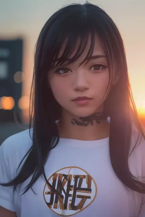 KokoaAisu, (women:1.2), (summer night sunset:1.3), (8k, RAW photo, best quality, masterpiece:1.2), (realistic, photo-realistic:1.37), best quality, ultra high res, (focus face:1.8), (portrait face:1.7), (high contrast:1.1), (intense:1.1), (detailed:1.1), (highest quality), (analog:1.2), (high sharpness), real shadow, photographed by Canon EOS R6, 135mm, 1/1250s, f/2.8, ISO 400, (streetwear:1.3), (night city road:1.2),