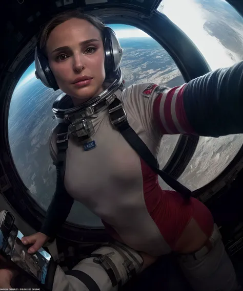 1girl, (photographic:1.3), (RAW photo:1.3), (ultra wide lens:1.3), (far shot:1.3), (selfie shot:1.3), ((natyport)), (an astronaut taking selfie floating on space:1.4), soldier, spacesuit, rifle, fighting, war, battle, (helmet on:1.3), (infinite space behind her:1.3), (no gravity:1.1), soft lighting, film grain, Fujifilm XT3, dslr, masterpiece, best quality, realistic, high-quality, realistic works, ultra-high details, 8k uhd, real skin materials, <lora:add_detail:1>, <lora:LowRA:0.5>, astra militarum, imperial guard, wh40k, <lyco:whsororitas_v4:.3>, <lyco:ww1ger_v0.1:.7>, red spacesuit, armor, detailed eyes, sharp focus, <lyco:Saint Celestine MK1 by CARAXES:.5>