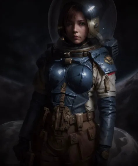 1girl, (photographic:1.3), (RAW photo:1.3), (ultra wide lens:1.3), (far shot:1.3), (selfie shot:1.3), ((f4yegr4nt)), (an astronaut taking selfie floating on space:1.4), soldier, spacesuit, rifle, fighting, war, battle, (helmet on:1.3), (infinite space behind her:1.3), (no gravity:1.1), soft lighting, film grain, Fujifilm XT3, dslr, masterpiece, best quality, realistic, high-quality, realistic works, ultra-high details, 8k uhd, real skin materials, <lora:add_detail:1>, <lora:LowRA:0.5>, astra militarum, imperial guard, wh40k, <lyco:whsororitas_v4:.3>, <lyco:ww1ger_v0.1:.7>, blue spacesuit, armor, detailed eyes, sharp focus, <lyco:Saint Celestine MK1 by CARAXES:.5>