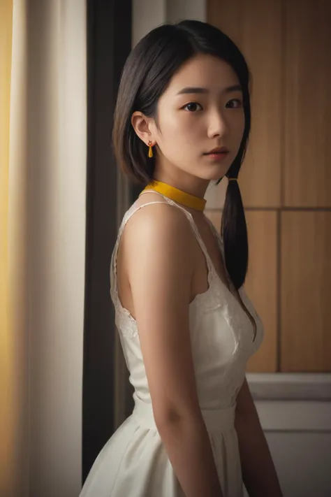 <lora:choi-tamako-01:0.6> choi mochimazzi, 1girl, earrings, choker, sidelocks
beautiful woman, detailed eyes, long eyelashes, eyeshadow, hot colors, (yellow, red),
(masterpiece), (best quality), 21 yo woman, large breasts, nsfw, hetero,, photorealistic, photograph, photo, dlsr, FujiFilm, extremely high detail, (volumetric lighting), (dynamic lighting), godrays, Rembrandt lighting, real shadows, intricate detail