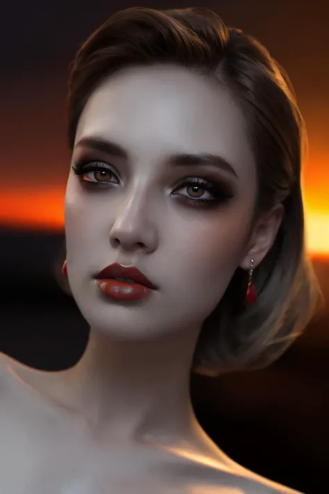 <lora:deande:0.6> deande, colored skin, makeup, earrings, pale skin, grey skin, red sky tropical beach, dark shadows, 
 perfect nipples,
(detailed face), glossy skin, shiny skin, fantasy,
(good hands, anatomical hands:0.9)
 (insanely detailed, masterpiece, best quality) (high resolution:1.2), cinematic lighting
very sexy, intricate detail, (realistic:1), (photorealistic:1.1), real skin texture, dynamic lighting, volumetric lighting, triadic colors, vivid colors, high contrast, real shadows, polished, <lora:eyelashes_slider_v3:1.3>
<lora:weight_slider_v2:-0.4>, photorealistic, photograph, photo, dlsr, FujiFilm, extremely high detail, (volumetric lighting), (dynamic lighting), godrays, Rembrandt lighting, real shadows, intricate detail