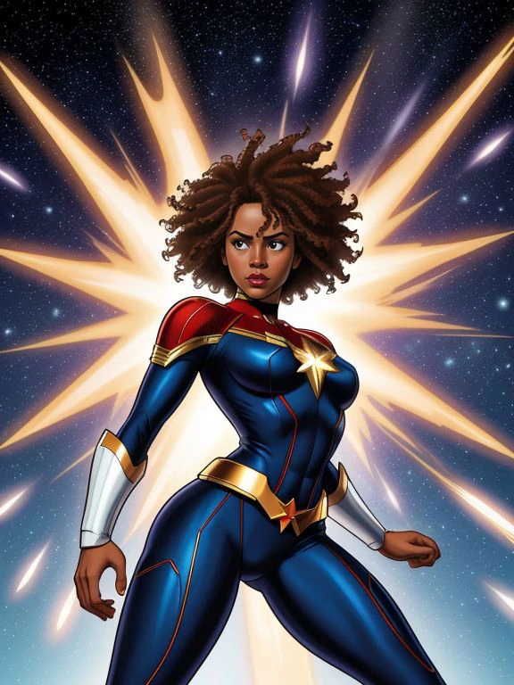 <lora:LCM_LoRA_Weights_SD15:0.8> (XenTAI-pos, Western and American Comic Book Art, ((multiple views)), Comic Book Page, Illustration by John Byrne) , (character reference sheet), headshot, full body shot,
Megan_Kraft ,
Monica Rambeau aka Photon: Monica Rambeau's costume is a dynamic and energy-infused ensemble, often in white and blue, The design reflects her ability to manipulate energy and her role as a powerful superhero with ties to the Captain Marvel legacy.,
