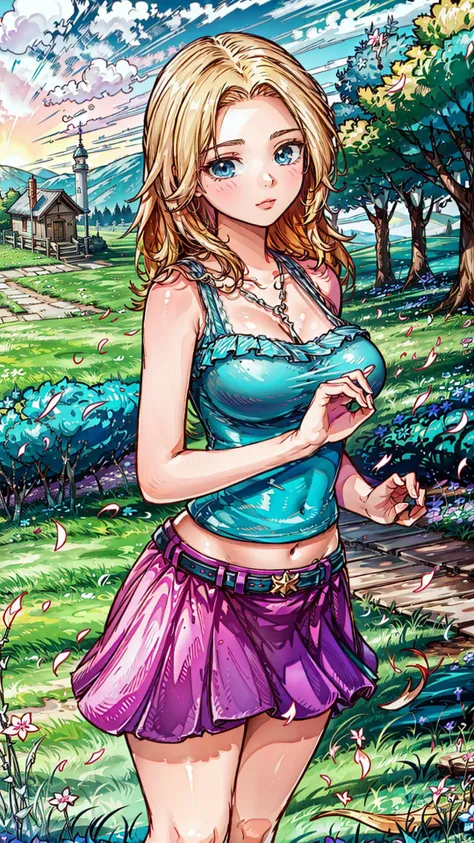 <lora:Final_Fantasy_Logo_style:0.8> monochrome, greyscale,  <lora:add_detail:0.6> BREAK,
<lora:haley:1>, serious look, blonde hair, blue eyes, blue tank top, pink skirt,  BREAK,  <lora:half-closed eyes:0.8> half-closed eyes, BREAK, Ona Farm, countryside,
 masterpiece, best quality, hyperrealistic, extremely detailed, highly quality, 4k, sharp focus, professional photograph, sharp focus, award winning, cinematic lighting, octane render, unreal engine, volumetrics dtx, Wallpaper,