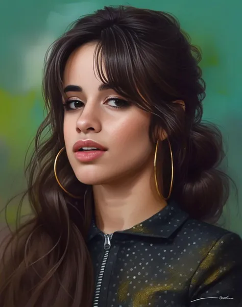 CamilaCabello, (art by Tatiana Hordiienko:0.9) ,art by Henriette Grindat, [portrait, Romanesque, majestic,close up of a Aggravated Mennonite (humanoid:1.1) of Mythology, Construction worker, Masculine Clown Face Paint, field and lake, horizon-centered, moody lighting, rpg concept art::2],  <lora:CamilaCabelloSDXL:1>