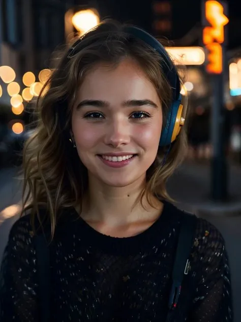 hal3y,(front:1.2),black sweater and headphones,(city light:1.2),neon,smiling,extremely detailed,cinematic,(film grain:1.2),LEICA,professional photographer,(bokeh:1.3),(night:1.2), <lora:epi_noiseoffset2:0.6>,(dimly lit:1.3) ,rim light,(middle long hair),blonde, <lora:hal3y-d-7:0.9>,halfbody
