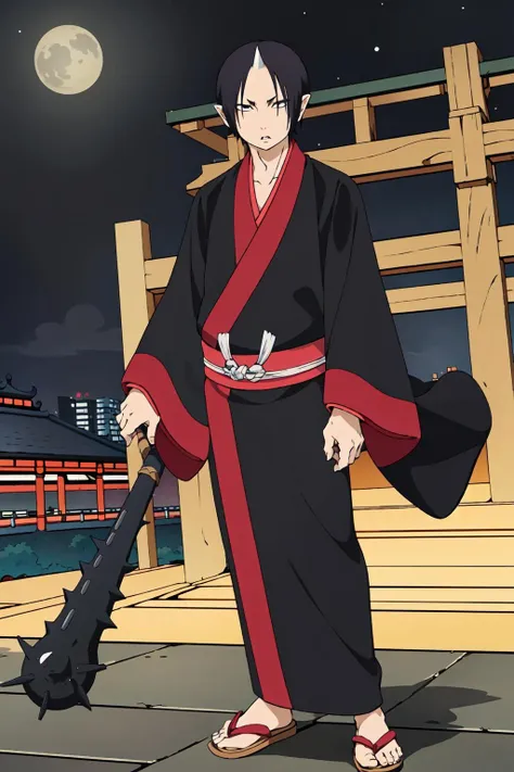 masterpiece, best quality, male, 1boy, night,
<lora:hoozukiV1:0.8>, hoozuki, kanabou, club_(weapon),