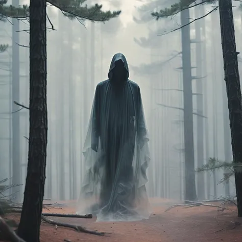 A dark nature photograph of a translucent transparent grim-reaper ghost alone in a dark pine forest at night.
Dark shot, Pinpoint backlight, DOF, Stark Shadows, (smoke:0.5), (low fog:0.3), eerie, deep forest night theme, deep forest night style
<lora:Aether_Ghost_v1.1_LoRA:0.8>by Dave White, Conrad Roset, Brandon Kidwell, Andreas Lie, Dan Mountford, Agnes Cecile,