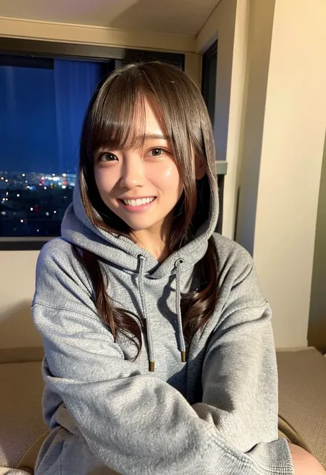 saito kyoko, <lora:SaitoKyoko_v1:0.7>, (RAW photo, best quality,high quality,highres), (realistic, photo-realistic), ultra-detailed,(front lighting), closed up portrait photo,physically-based rendering,
1girl,20 years old,front half body,(highly detailed skin:1.3),laughing out loudly,head tilt, sunshine, morning, 
very very long longest hoodie,detailed hoodie,bare legs,hands in hoodie pocket,
detailed eyes,air bangs,
<lora:koreanDollLikeness_v10:0.2>