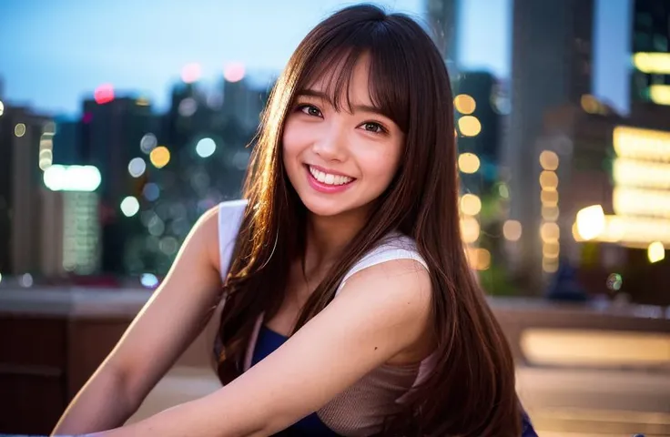(8k RAW photo,best quality, masterpiece:1.2), (realistic,photo-realistic:1.37),omertosa,1girl,city,professional lighting,photo mapping,radiosity,physically-based rendering,blue backlight bokeh,smile,mature,head portrait,sunlight,blone,short jacket,school uniform,hoodie,short hair,floating hair, saito kyoko, a women, <lora:SaitoKyoko_v1:0.8>,
