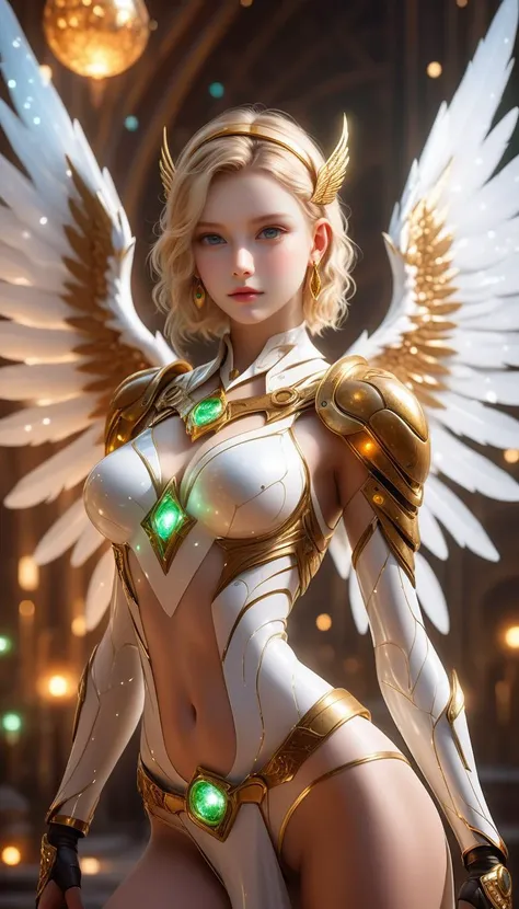 white and gold, cinematic photo a marble statue of angel, d3qck artstyle, <lora:d3qck artstyle:0.95>, In an ethereal realm where medieval darkness meets futuristic technology, stands a mesmerizing angelic figure. Her appearance is a perfect blend of ancient mystique and modern sophistication. With the face and style of a contemporary supermodel, she exudes a cool and detached beauty, reminiscent of porcelain, devoid of warm emotions yet strikingly captivating. Her wings, an intricate weave of feathers and metallic fibers, shimmer with an otherworldly glow, symbolizing a fusion of organic divinity and advanced technology. Her eyes, glowing with an unnatural light, suggest her ability to foresee the future and her formidable combat skills. This angel, while seemingly unapproachable, holds an allure that is both intimidating and fascinating. She stands in a desolate yet awe-inspiring landscape, a testament to her transcendent nature, (perfect anatomy:2), 
break
Ethereal realm, medieval darkness, futuristic technology, mesmerizing angelic figure, ancient mystique, modern sophistication, contemporary supermodel face, cool detached beauty, porcelain-like impression, feather-metallic wings, otherworldly glow, organic divinity, advanced technology, unnatural glowing eyes, future foresight, formidable combat skills, unapproachable allure, desolate landscape, transcendent nature, extremely delicate and beautiful, perfect eyes, intricately detailed beautiful Technicolor eyes, intricately detailed skin, (Belt of Venus:1.2),  middle earth, Sorcerer casting bolts of lightning from their fingertips, Femme fatale, Average Height, Skinny, Square Face, Fair Skin, Blonde Hair, Hazel Eyes with Green Flecks, Short Nose, Pouty Lips, Receding Chin, Shoulder-Length Hair, Coarse Hair, Low Chignon, augmented breasts, Threader earrings, lavender velvet lipstick, Misty mountains towering over a vast, misty valley, Tolkien, 
break
(Sci-fi setting, cybernetic angel, biomedical design, ethereal feathers, cybernetic structures, biomedical wires, glowing fiber-optics, organic beauty, futuristic technology, intricate circuits, pulsating energy, divine grace, science fiction edge, mesmerizing effect, otherworldly appearance:2), choker, cleavage, collarbone, crown, death, detached sleeves, earrings, elbow gloves, facial hair, facial mark, cyber feathered wings, feathers, freckles, garter belt, hair ornament, hair over shoulder, hairband, headwear removed, helmet, helmet removed, holding weapon, horns, jewelry, tattoo, necklace, Astral Archive of Ancient Wisdom, Slate, Glow-in-the-Dark Plants, Footlighting, [(details:1.2): [ (many small details:1.3) : [ (many ultrasmall details: 1.2):(very detailed ultrasmall edges and microrelief:1.5):0.7 ]: 0.4 ] :0.2],  <lora:RPGAngelsXL:0.2>,
break
random action pose, dynamic angle, (close up), Overhead Shot,  artistic atmosphere, LUT-adjusted vintage cinematic colors and textures, highlighted features, (cinematic mood:2), Sorcerous, Post Apocalyptic Wasteland, High-tech nomadic tribes wandering the wasteland, film grain, lifelike, SimplePositiveXLv2, 
break
(best quality, masterpiece), (dark shot, best shadow:1.5), highres, raw photo, (photorealistic:2), ultra high res, professional, unity 8k wallpaper, absurdres, ultra detailed, extremely detailed, intricately detailed, HDR, UHD, 64K,