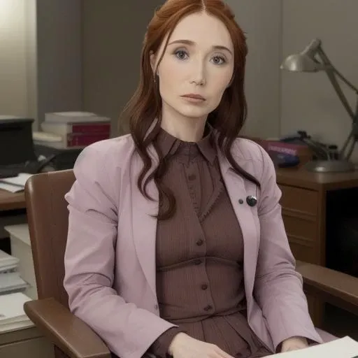 <lora:ds_caricevanhouten:0.8> ds_caricevanhouten gorgeous woman sitting on chair in doctor suit, (close-up)