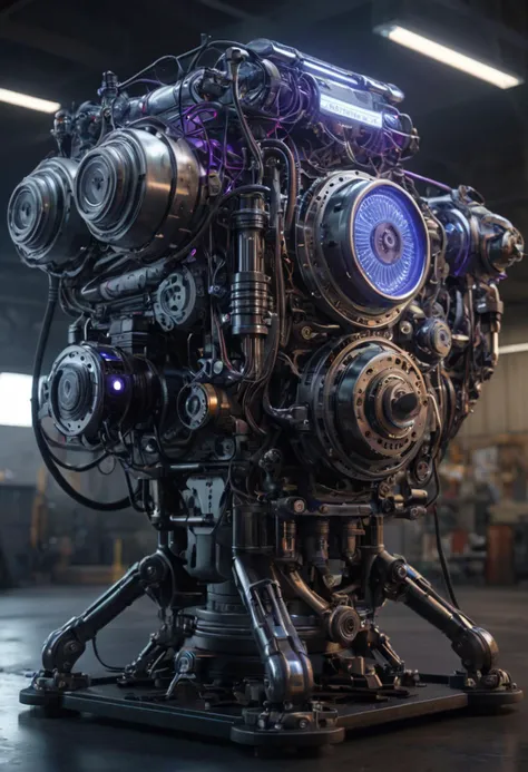 ((best quality)), ((masterpiece)), ((realistic,digital art)), (hyper detailed),DonMG414XL Minute Engine, Quick-release Mechanisms,Hydraulic Legs,UV Lights (Ultraviolet), Braided, Pliable, , octane rendering, raytracing, volumetric lighting, Backlit,Rim Lighting, 8K, HDR,