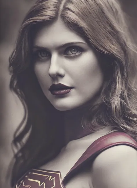 analog style, modelshoot style, supergirl costume, a photo of sks woman, ((detailed face)), ((canon m50)), ((award winning)), (High Detail), Sharp, 8k, Cinematic lighting, soft lighting, greg rutkowski, trending on artstation, intricate, gothic clothing, victoria secret,, <lora:locon_alexandra_v1_from_v1_64_32:1.3>