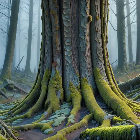 <lora:sdxl-tree-bark-texture:0.25> <lora:sdxl-microverse:0.9> microverse of Silent Hill township made of treebark with rising fog, deep shadows, urban decay, lichen, fungus, beautiful, crisp, detailed, ultra detailed, intricate minute details, complex detail, incredibly detailed, microscopic photo, photorealism, smooth, sharp focus, high resolution, detailed, 8k, HDR, sharp focus, RAW color photo