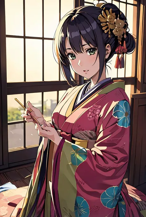 (masterpiece, best quality), 1girl, < <lora:Juunihitoe:0.8> juunihitoe