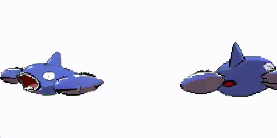 anime style, <lora:pokesprite:1>, ghosttype, flyingtype, massive airship, cartoon eyes, cartoon mouth, zombie,( wailord:0.2), damaged, white background front and back
