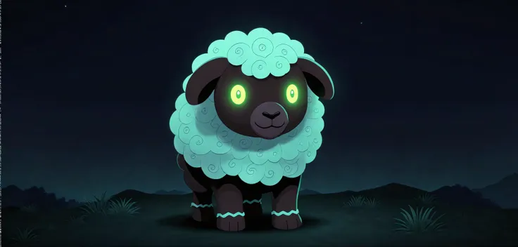 (pokemon wooloo:1.19), (spuydjeks \(artist\) inspired artwork:1.13), (nightvision composition:1.11), aztec, risographic