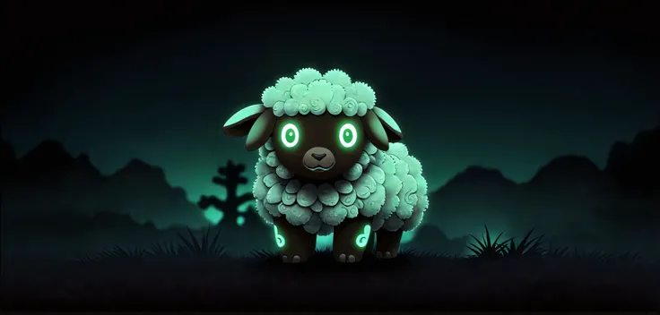 (pokemon wooloo:1.19), (spuydjeks \(artist\) inspired artwork:1.13), (nightvision composition:1.11), aztec, risographic