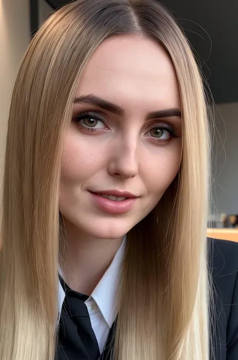 (SiaSiberia), RAW photo, ((close up portrait)), 21yo, blonde_hair, brown_eyes, lips, long_hair, looking_at_viewer, white_tanktop, photo_\(medium\), photorealistic, realistic, smile, solo, (high detailed skin:1.2), 8k uhd, dslr, cinematic lighting, high quality, film grain, Fujifilm XT3, <lora:add_detail:0.25>