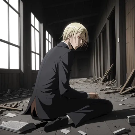 man sitting in the ruins, rfktr_bwmnga