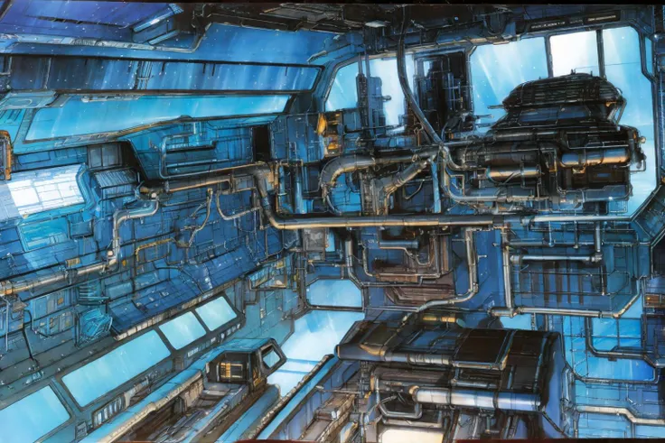 masterpiece, grimdark, retro sci-fi scenery, starscape, (in space, space), by Chris Foss, by John Berkey, by Jim Burns, no humans, <lora:Retro SciFi v.5:0.8>