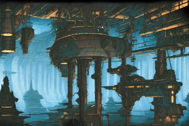 masterpiece, grimdark, retro sci-fi scenery, starscape, (in space, space), dark, ((panoramic,)) (derelict starship ((floating in space))), lifeless space hulk, dead spaceship, sci-fi, uhd, extremely detailed, 8k, intricate details, by Chris Foss, by John Berkey, by Jim Burns, no humans, <lora:Retro SciFi v.5:0.8>