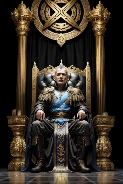 The Old King, sitting on a throne weakened by responsibility, served by those who wish for his passing, paranoid and wary he uses his power ruthlessly from a throne room filled with the spoils of war, the lines and wrinkles on the haggard face tell tales of deceit and treachery, what would he be now without the burden of rule? He clutches to his dominion addicted to the power