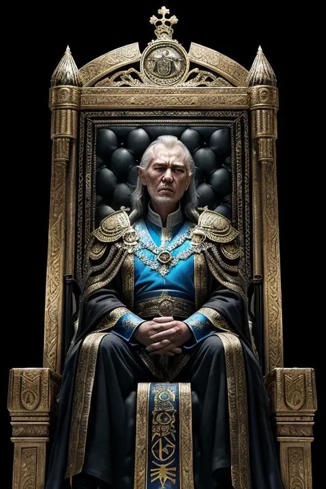 The Tyrant's Strength Is The Weakness Of The Soul: (The Old King, sitting on a throne weakened by responsibility, served by those who wish for his passing, paranoid and wary he uses his power ruthlessly from a throne room filled with the spoils of war, the lines and wrinkles on the haggard face tell tales of deceit and treachery, what would he be now without the burden of rule? He clutches to his dominion addicted to the power)